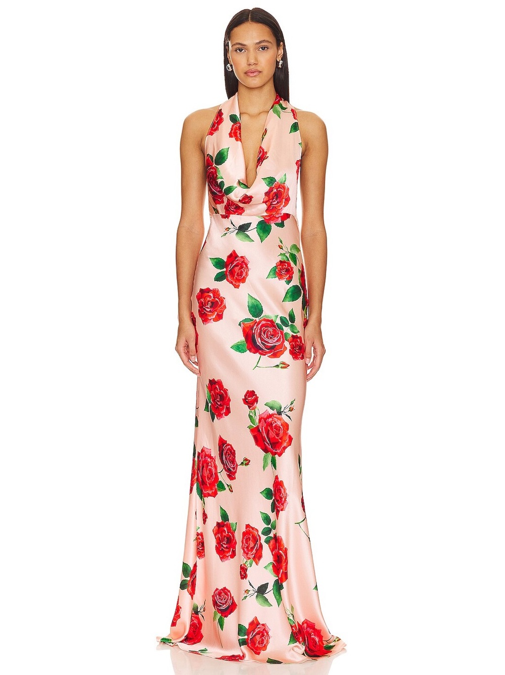 Sau Lee Presley Gown in Peach Multi Size 2